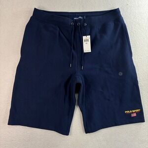 Polo Sport Ralph Lauren Sweat Shorts Men XLT Blue Stretch Tall Casual Fleece NWT